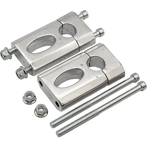 1 Set 7/8" 22mm Silver Aluminum Alloy Motorcycle Handlebar Clamp Riser Mount Adapter Fit 110cc 125cc Dirt Pit Bike ATV