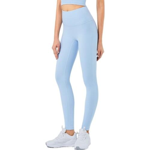 Naked-feel Women Yoga Pants Gym Leggings Sport Running Fitness High Waist NO Front Seam Squat Proof Elastic Workout Tights