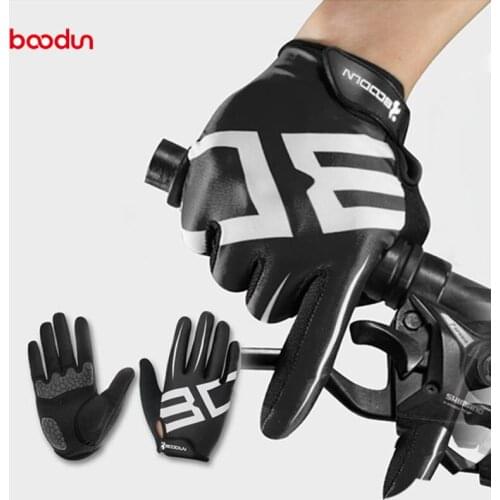 Boodun Winter Cycling Gloves Full Finger Personality Riding Gloves Outdoor Sport SBR Shockproof Anti-Slip Gloves S M X L