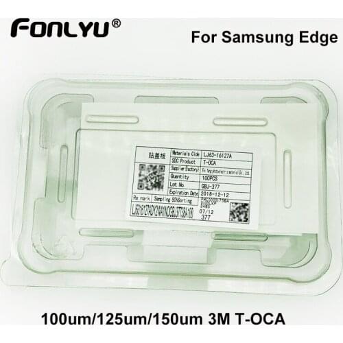 100pc 3M T-OCA Glue 125um For Samsung S20 S8 S9 S10 + plus Note 10 20 Ultra TOCA Film For Curved Screen Laminating OCA Adhesive
