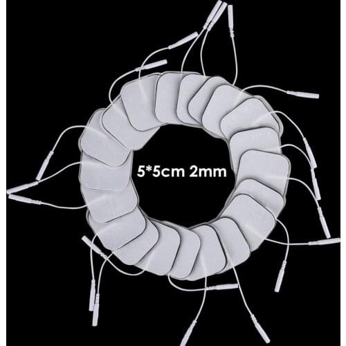20/50pcs 5*5cm TENS Physiotherapy Electrode Pads Muscle Stimulator Silicone Gel Tens Electrodes Digital Acupuncture EMS Pads