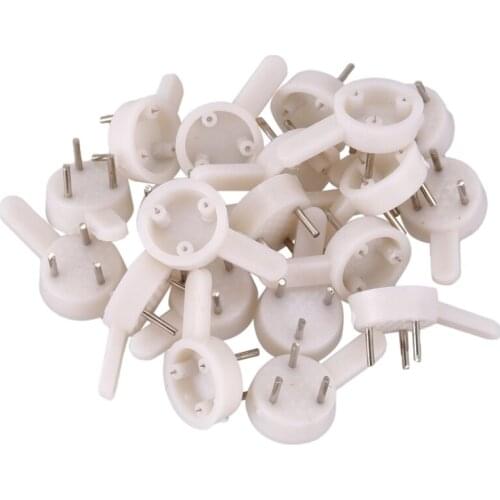 Hot 20 pcs plastic heavy wall picture frame hooks hangers 3-pin small white