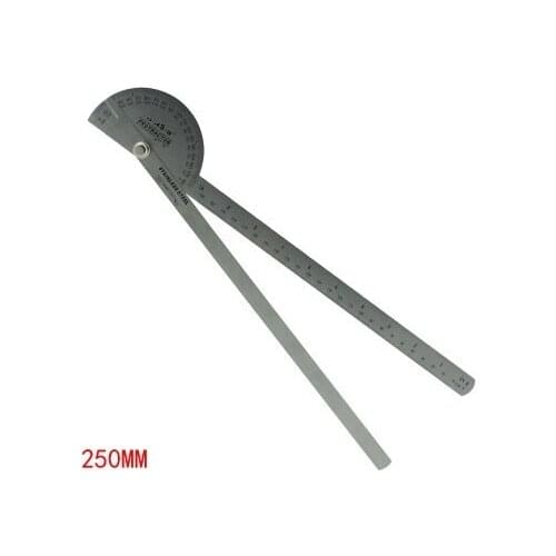 250MM Stainless steel protractor woodworker goniometer angle square gauge tool angle metric