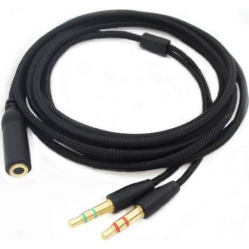 40JB For -Razer Earphone Audio Cable Headphone Adapter Splitter Headset Microphone For -Razer Electra/Kraken PRO 7.1