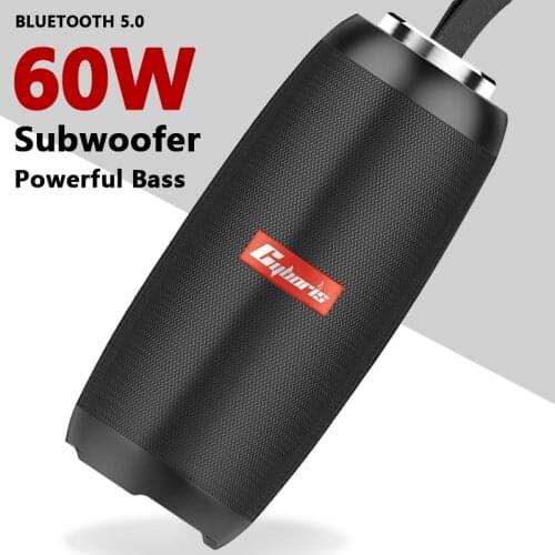 60W High Power Bluetooth Speaker IPX7 Waterproof Portable Column For PC Computer Speakers Subwoofer Boom Box Music Center FM TF
