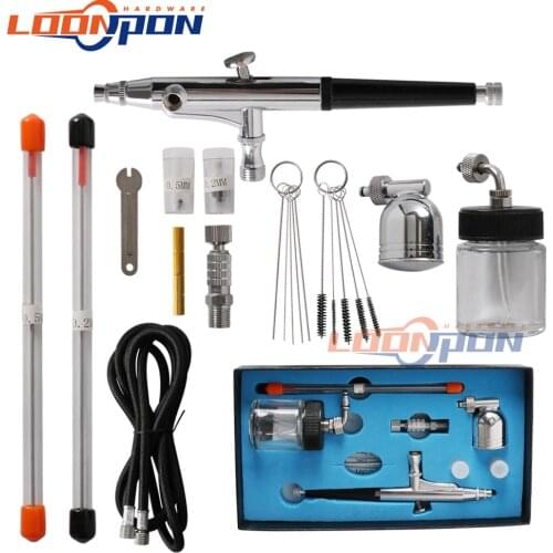 7cc Airbrush 0.3mm Double Action Spray Airbrush Set Hand Tools for Nail Art Body Paint Craft Cake Toy Model