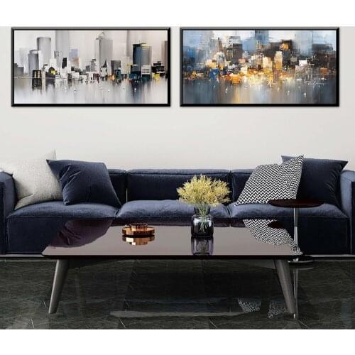 City Building Posters And Prints Scenery Abstract Oil Canvas Painting Wall Art Pictures For Living Room Decoration Home Decor