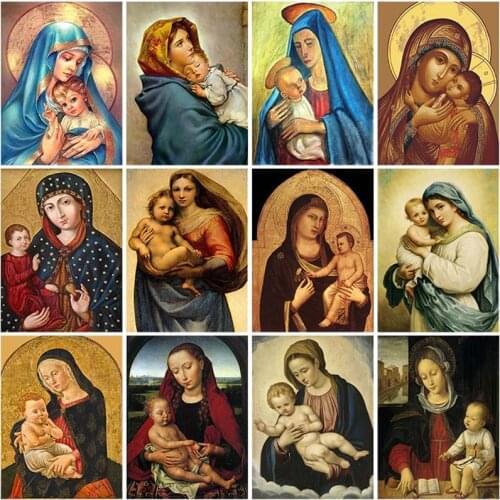 DIY Religious Icon 5D Diamond Painting Full Square Drill Cartoon Diamond Embroidery Cross Stitch Mosaic Rhinestone Home Decor