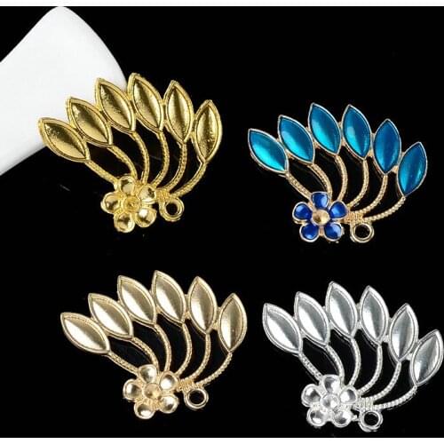 Antique Flowers Plants Alloy Material Pendant DIY Hand-made Antique Hairpin accessories Clothing Bag Shoes Decoration Material
