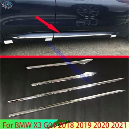 For BMW X3 G01 2018 2019 ABS Chrome Side Door Line Garnish Body Trim Accent Molding Cover Bezel Styling Protector