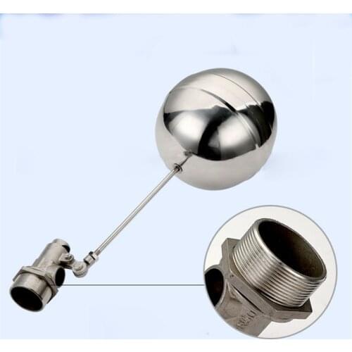 Large 1-1/4'' 1-1/2'' 2'' Float Valve Cold and Hot Water Tank Floating Ball Valve Stem Flow Control Tank Stainless Steel
