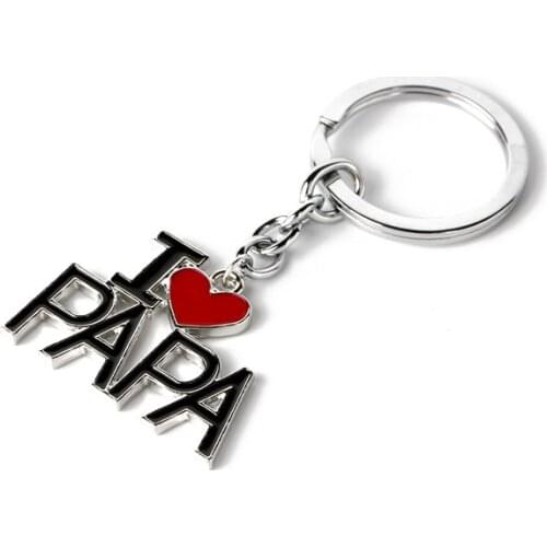 Keyrings For Mother Father Gift Fashion Letter I Love Mom/Dad I Love Mama/Papa Enamel Pendant Keychains
