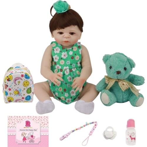 18" Lifelike Reborn Dolls Early Education Whole Silicone 48CM Cute Handmade Princess Girl Baby Toy Doll For Kid Birthday Gift