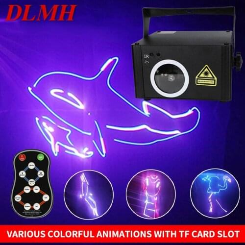 DLMH Stage Lighting Effect LaserDj Christmas Light Customizable Words Pattern Animation Full Color 3D Remote Control