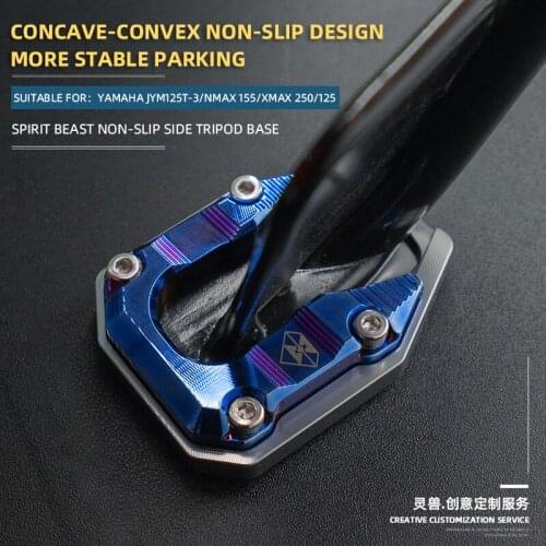 For N MAX 155 X MAX 250 125 JYM125T-3 Motorcycle Foot Support Pad Mount Scooter Side Stand Pad Extension Side Support Pad