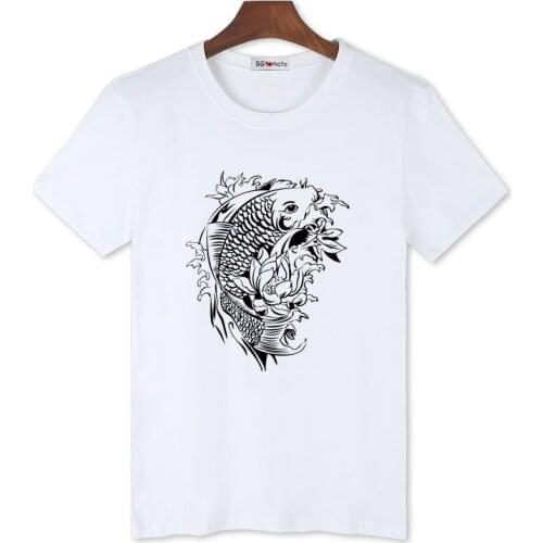 BGtomato lucky tshirt fish printing t shirt men funny fish streetwear casual tee shirt homme camiseta masculina