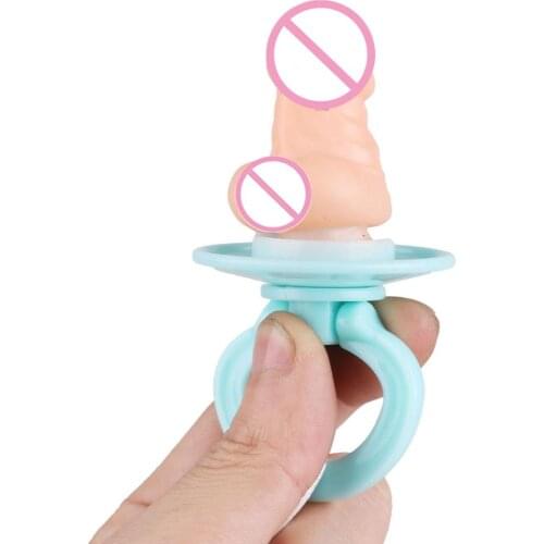 Funny Tiny Penis Shaped Baby Pacifier Novelty Adult Birthday Dildo Gift Bachelor Party Girls Night Out Joking Prop Fancy Toy Gag