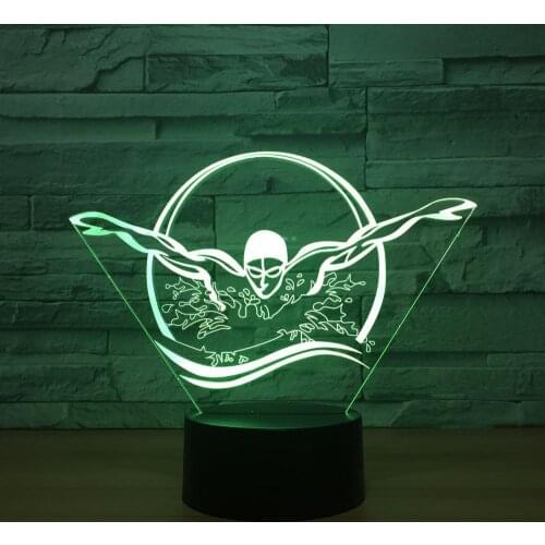 Creative Swimming 3d Eye Care Night Lamp Led Solid New Special Usb Bedroom Bedside Novelty Usb Led 3d Light Fixtures