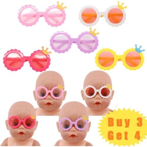 Cartoon Doll Glasses For 18 Inch&43CM New Born Baby Fashion&Cool A Cute Holiday/ Birthday Gift For Our Generation