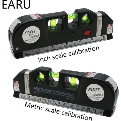 Laser Level Horizon Vertical Measure 8FT Aligner Standard Metric Rulers Multipurpose Measure Leveler Black Tape Aligner Bubbles