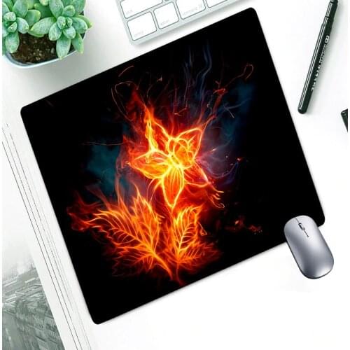 Mairuige Flame Pattern Small Mouse Pad Office Gaming Laptop Tablet PC Rubber Waterproof Non-slip Desk Mat Gaming Accessories