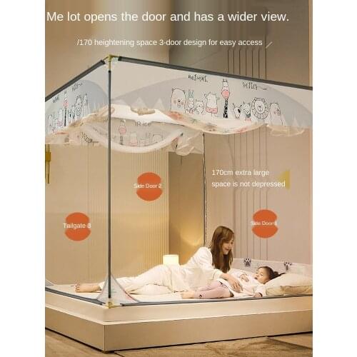Mongolian Bag Baby Drop-Resistant Mosquito Net Household Installation-Free 1.8M Bed 1.5 M 1.2 Princess Style Children Bracket