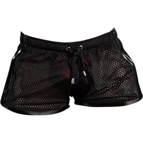 Men Shorts Breathable Short Pants Drawstring Design Polyester Quick Drying Adjustable Men Summer Mesh Pants for Daily Wear