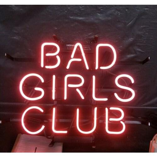 14“x10" Bad Girls Club Custom Neon Light Lamp Sign Beer Bar Handmade Real Glass Decorate Home Wall Room Windows Tube Artwork