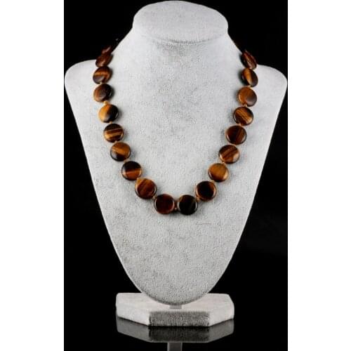 Wholesale natural stone necklace tiger eyes stone necklace quartz stone necklace 24 colors optional 16x16 18 inches