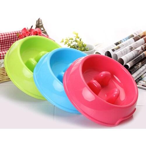 Useful Anti Choke Pet Dog Feeding Bowls Plastic Snail Shape Slow Down Eating Food Prevent Obesity Healthy Diet Dog Accessories
