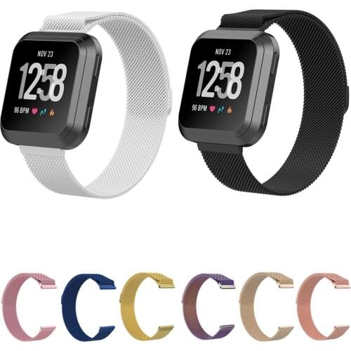Stainless Steel Strap For Fitbit Versa Band Magnetic Clasp ML Loop Watchband Women Men Bracelet Replacement Wristbands