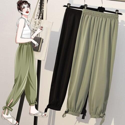 Bloomers Female Student Korean Version Loose Summer Thin Section Large Size Fall Feeling Nine Points Casual Harem Pants