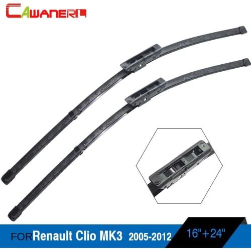 Cawanerl Bracketless Car Soft Rubber Wiper Blade Auto Window Windshield Frameless Wiper For Renault Clio MK3 2005-2012
