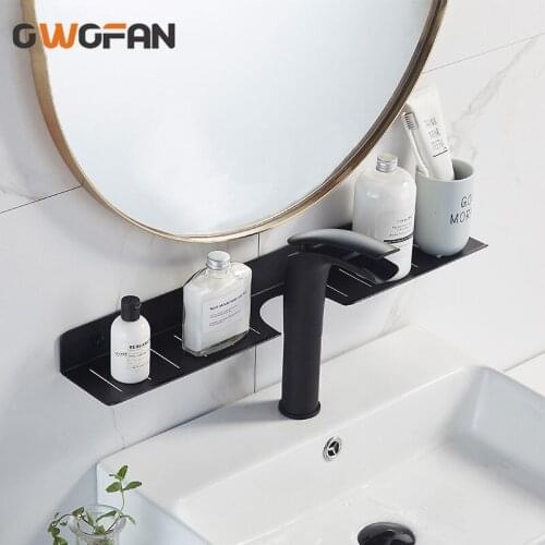 Free punch Nordic Faucet Rack Toilet Bathroom Cabinet Storage Rack Wall-Mounted Storage Rack Washstand Shelf A08-640