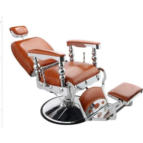 Oil head chair can lie down Brown barbers chair shaving down hair salon special oil head chair mens hairdressing chair