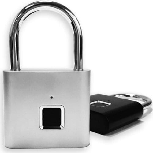 Smart Electronic Fingerprint Padlock， Zinc Alloy Household Luggage Mini Lock