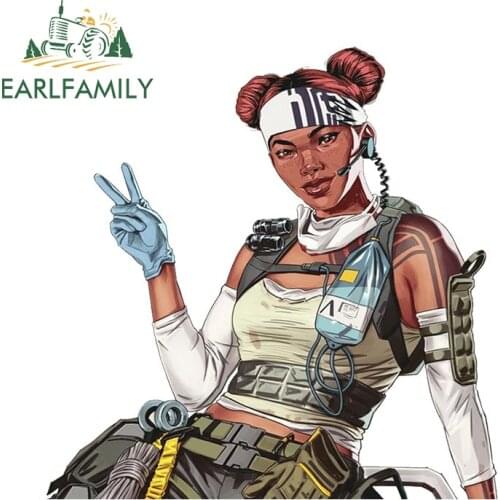 EARLFAMILY 13cm x 12.8cm for Apex Legends Ajay Che Car Stickers Bumper Windshield Decals Scratch-Proof Vinyl Car Accessoires