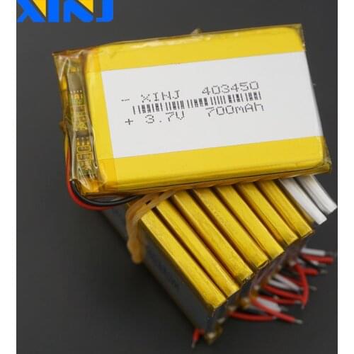 XINJ 10pcs 3.7V 700mAh 3wires for thermistor 403450 Lithium Polymer Liion Battery For GPS Camera E-book driving recorder Sat Nav