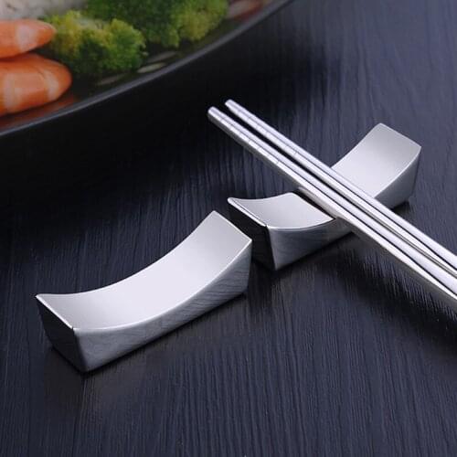 Stainless Steel Japanese Chopsticks Holder Food Sticks Rest Stand Knife Spoon Metal Tray Kitchen Restaurants Hotel Tableware