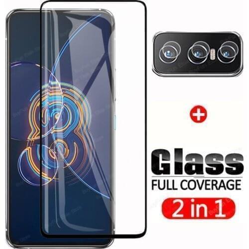 2 in 1 Screen Tempered Glass For Asus Zenfone 8 Flip Camera Protector Film For Asus Zenfone 8Flip Protective Glass 9H Film