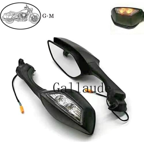 Motorcycle ABS Rear View Mirrors LED Turn Signal For Kawasaki Ninja ZX10R ZX-10R 2016 2017 2018 2019 2020