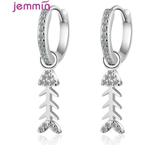 Luxury Brand New Design 925 Sterling Silver Jewelry Fish Bone Symmetrical Long Tassel Earrings For Women boucle d'oreille