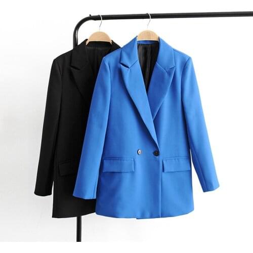 2019 TOP QUALITY New Fashion Designer Blazer Jacket Womens Double Breasted Blazer elegant black coat female office wear formal