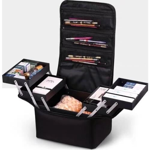 Women easy to carry Cosmetic case,Nails Makeup Toolbox,Multifunction Beauty Box travel Luggage Suitcase Girl light handbag