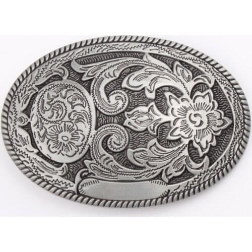 Flower pattern 3.8cm leather belt buckles waistband DIY