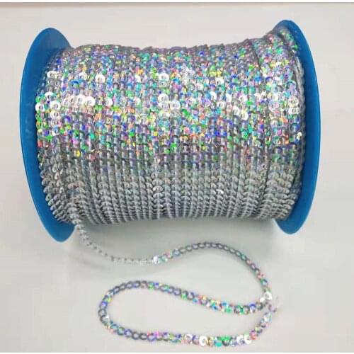 10 Yards 3mm Loose Sequin String For Crafts Sequin Ribbon Flake Trim DIY sapata pvc kids Matte Laser Silver
