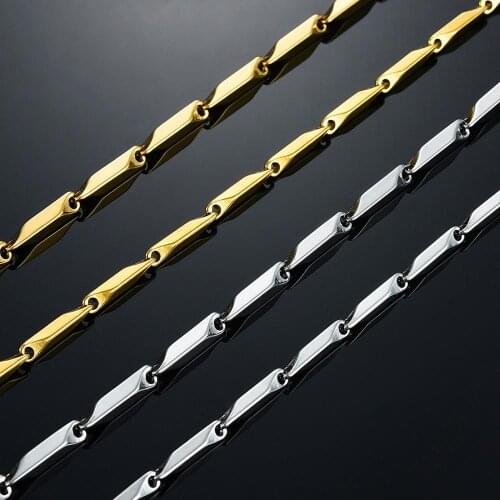 2.5mm/3mm Stainless Steel Bamboo Chain High Quality Gold and Silver Color Stainless Steel Men Jewelry