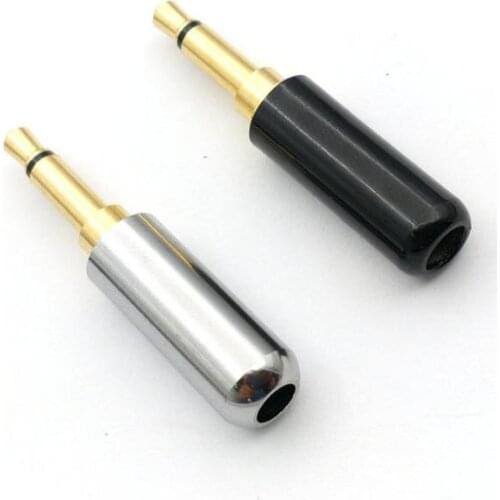 4pcs Copper Gold Plated 1/8" 3.5mm Mono plug Jack Audio Male plug soldering
