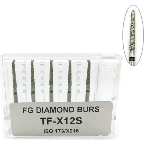 5pcs Dental Diamond Burs Drills Super Coarse Polishing Whitening Product TF-X12S Dental High Speed Burs