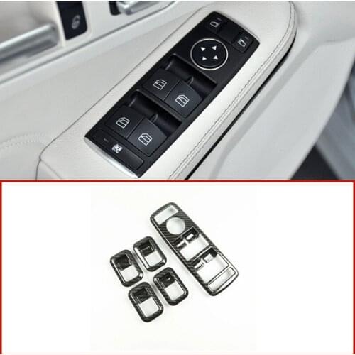 Car Window Glasses Lifter Button Decoration Frame Stickers Fit For Mercedes Benz A C B E CLA GLK ML GL GLA Class